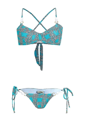 Amir Slama print pattern bikini - Blue