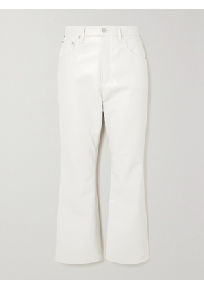 Citizens of Humanity - Isola Cropped Bootcut Recycled Leather-blend Pants - White - 23,24,25,26,27,28,29,30,31,32