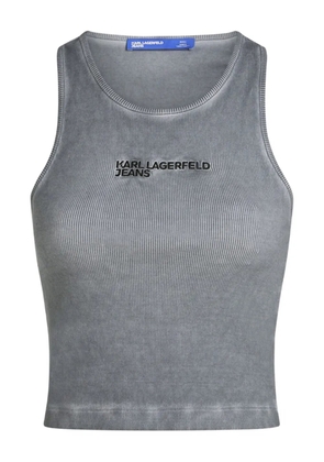 Karl Lagerfeld Jeans ribbed cotton top - Grey