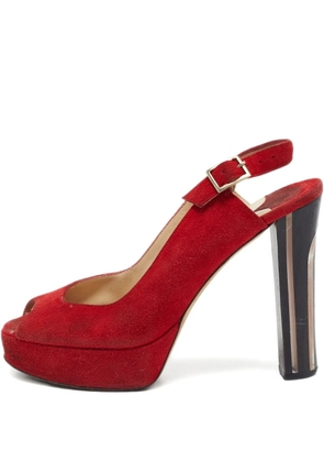 Jimmy Choo Pre-Owned 120mm platform slingback sandals - Red