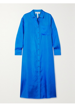 APIECE APART - Viva Silk-satin Shirt Dress - Blue - xx small,x small,small,medium,large