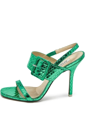 The Attico Mariah embossed leather sandals - Green
