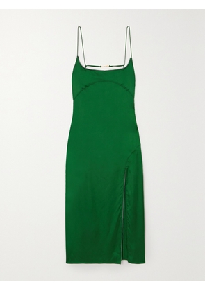 Jacquemus - Notte Embellished Panelled Sateen Midi Dress - Green - FR 32,FR 34,FR 36,FR 38,FR 40,FR 42,FR 44