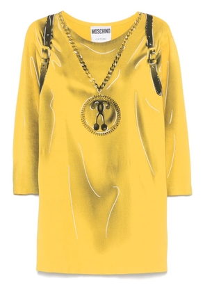 Moschino Pre-Owned 00s graphic-print dress - YELLOW AND BLACK
