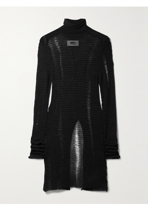 MM6 MAISON MARGIELA - Open-knit Turtleneck Sweater - Black - xx small,x small,small,medium,large