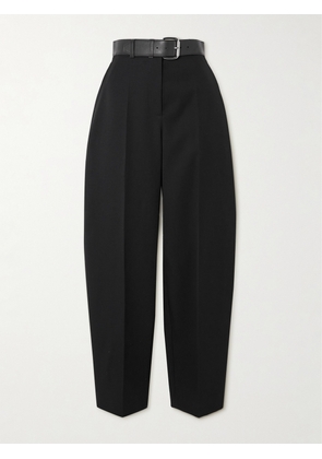 ALEXANDER WANG - Belted Pleated Wool Tapered Pants - Black - US0,US2,US4,US6,US8,US10,US12
