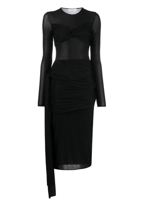 Blumarine draped-detail midi dress - Black