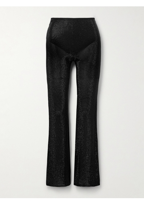 ALEXANDER WANG - Crystal-embellished Jersey Flared Pants - Black - x small,small,medium,large,x large