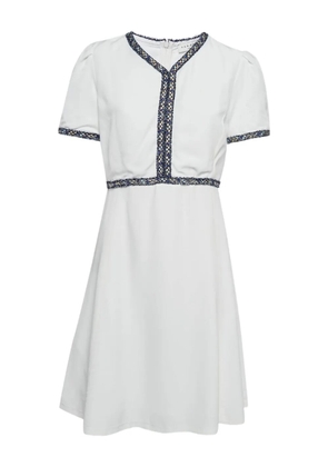 SANDRO embroidered-trim dress - White