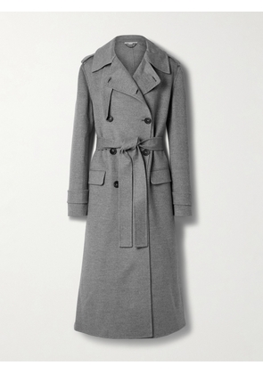 Stella McCartney - + Net Sustain Belted Double-breasted Wool-felt Trench Coat - Gray - IT36,IT38,IT40,IT42,IT44,IT46,IT48