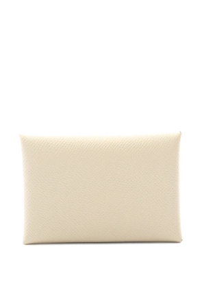 Hermès Pre-Owned 2024 Calvi Duo Kure Clemence leather coin purse - Neutrals