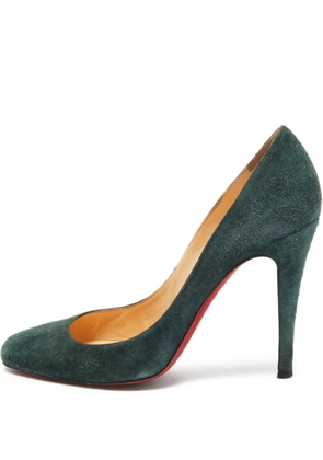 Christian Louboutin Pre-Owned 105mm suede heeled pumps - Green