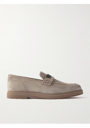 Brunello Cucinelli - Embellished Suede Loafers - Gray - IT35,IT36,IT36.5,IT37,IT37.5,IT38,IT38.5,IT39,IT39.5,IT40,IT40.5,IT41
