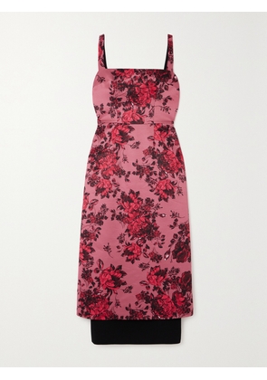 Emilia Wickstead - Tiffany Layered Floral-print Faille Midi Dress - Pink - UK 6,UK 8,UK 10,UK 12,UK 14,UK 16,UK 18
