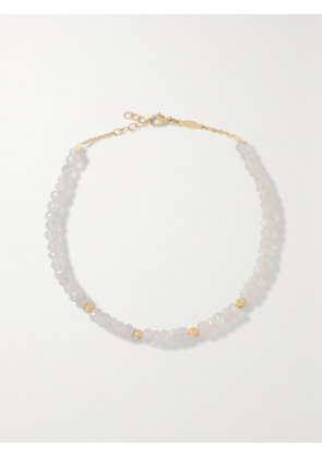 Jacquie Aiche - 14-karat Gold, Moonstone And Diamond Anklet - White - One size