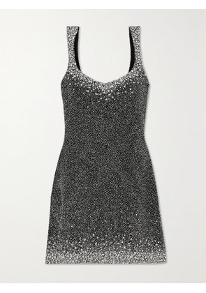 Clio Peppiatt - Embellished Stretch-mesh Mini Dress - Silver - xx small,x small,small,medium,large,x large