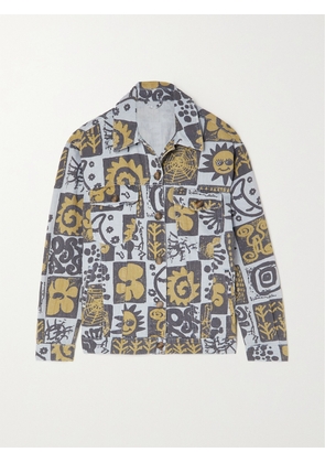 MCQ ALEXANDER MCQUEEN - Biosis Printed Denim Shirt Jacket - Yellow - xx small,x small,small,medium,large,x large