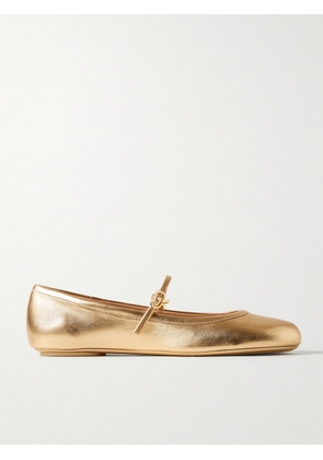 Gianvito Rossi - Carla Metallic Leather Mary Jane Flats - Gold - IT34,IT35,IT35.5,IT36,IT36.5,IT37,IT37.5,IT38,IT38.5,IT39,IT39.5,IT40,IT40.5,IT41,IT41.5,IT42