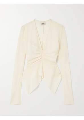 Isabel Marant - Ulietta Gathered Crepe Blouse - Off-white - FR 34,FR 36,FR 38,FR 40,FR 42,FR 44