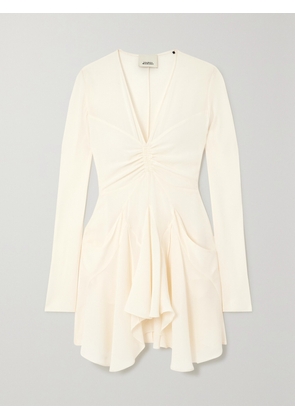 MARANT ÉTOILE - Usmara Gathered Crepe Mini Dress - Off-white - FR 34,FR 36,FR 38,FR 40,FR 42,FR 44