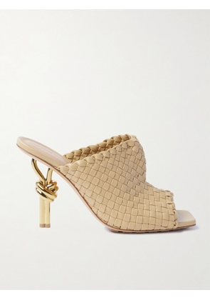 Bottega Veneta - Knot Embellished Intrecciato Leather Mules - Neutrals - EU 34,EU 34.5,EU 35,EU 35.5,EU 36,EU 36.5,EU 37,EU 37.5,EU 38,EU 38.5,EU 39,EU 39.5,EU 40,EU 40.5,EU 41,EU 41.5,EU 42