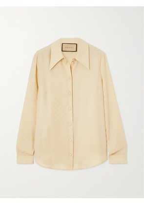 Gucci - Silk-jacquard Shirt - Neutrals - IT34,IT36,IT38,IT40,IT42,IT44,IT46,IT48,IT50,IT52