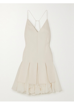 KHAITE - Teagan Ruffled Voile And Twill Mini Dress - Off-white - US0,US2,US4,US6,US8,US10,US12