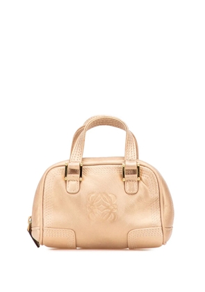 Loewe Pre-Owned 2010-2025 Micro Metallic Leather Amazona satchel - Gold