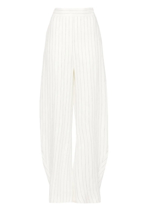 ALESSANDRO VIGILANTE pinstriped high-waist palazzo trousers - White