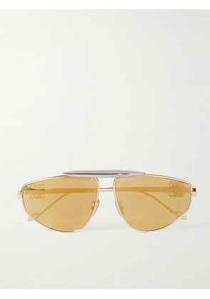 Loewe - Aviator-style Gold And Silver-tone Sungalsses - One size