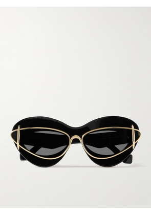 Loewe - Double-frame Cat-eye Gold-tone And Acetate Sunglasses - Black - One size