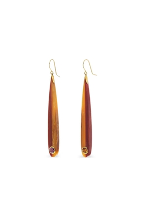 Mark Davis 18K yellow gold bakelite earrings - Orange