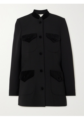 LIBEROWE - + Net Sustain Raja Velvet-trimmed Wool Jacket - Black - x small,small,medium,large,x large