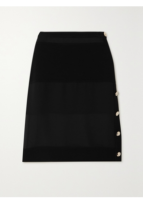 Proenza Schouler - Button-embellished Chiffon Skirt - Black - US0,US2,US4,US6,US8,US10,US12