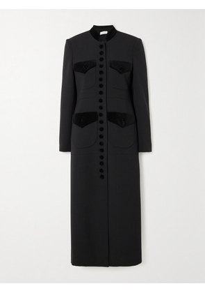 LIBEROWE - + Net Sustain Velvet-trimmed Wool Coat - Black - x small,small,medium,large,x large