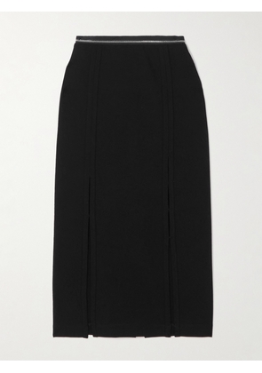 HELMUT LANG - Zip-detailed Stretch-ponte Midi Skirt - Black - xx small,x small,small,medium,large