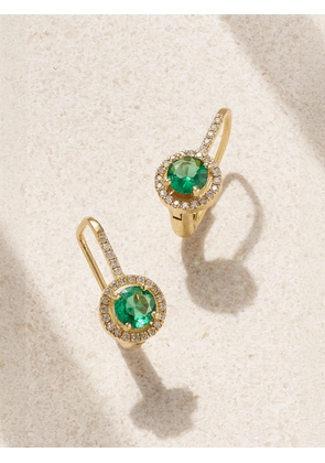 Ileana Makri - Waterfall 18-karat Gold, Emerald And Diamond Earrings - One size