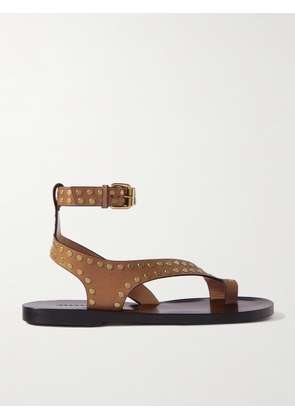 MARANT ÉTOILE - Jiona Studded Leather Slingback Sandals - Brown - FR36,FR37,FR38,FR39,FR40,FR41