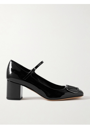 Valentino Garavani - Vlogo Embellished Patent-leather Mary Jane Pumps - Black - IT36,IT36.5,IT37,IT37.5,IT38,IT38.5,IT39,IT39.5,IT40,IT40.5,IT41,IT41.5,IT42