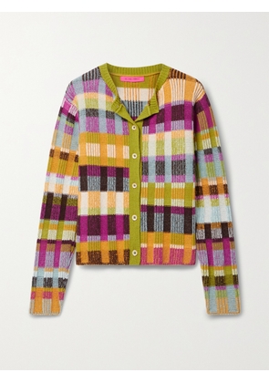 The Elder Statesman - Ribbed Striped Cashmere Cardigan - Brown - x small,small,medium,large