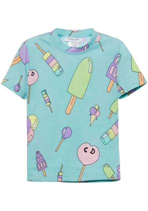 Christian Dior Pre-Owned 2002 graphic print short-sleeves T-shirt - Blue