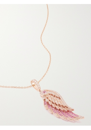 Garrard - Wings Embrace 18-karat Rose Gold, Sapphire And Diamond Necklace - Pink - One size