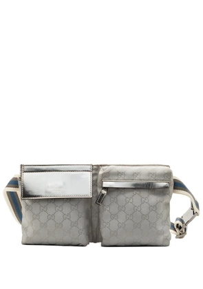 Gucci Pre-Owned 2000-2015 GG Canvas Web Double Pocket belt bag - Grey