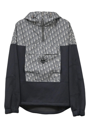 Christian Dior Pre-Owned x Stussy blurred-detailed hoodie - Blue