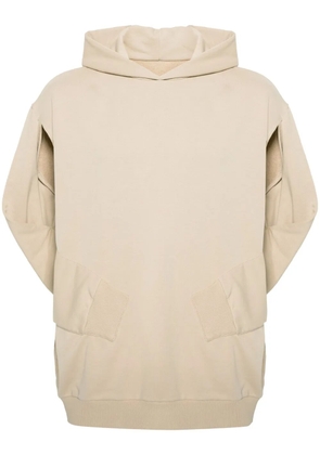 MM6 Maison Margiela sleeveless cotton-blend hoodie - Neutrals