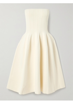 Altuzarra - Parolini Strapless Pleated Knitted Midi Dress - White - x small,small,medium,large,x large