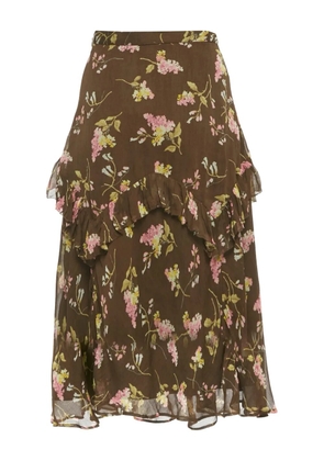 Polo Ralph Lauren floral-print midi skirt - Brown