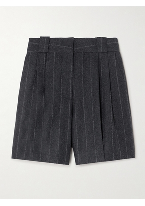 BLAZÉ Milano - Ferien Pleated Pinstriped Wool And Cashmere-blend Shorts - Gray - 00,1,2,3,4