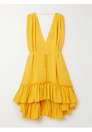 AZ FACTORY - Marilyn Ruffled Crepe Midi Dress - Yellow - x small,small,medium,large,x large