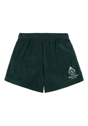 Sporty & Rich logo-embroidery shorts - Green